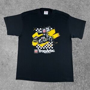 Vintage Trop Artic Motor Oil Racing T-Shirt Mens XL Black 80s Sprint Car Tee